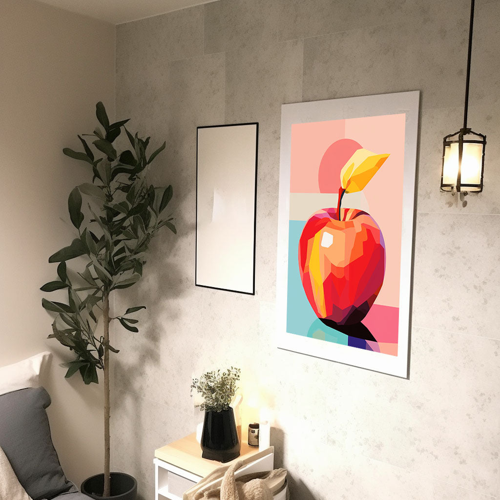 りんごのアートポスター:apple_5d10 / キッチン_フルーツと野菜_のポスター画像廊下に設置したイメージ
