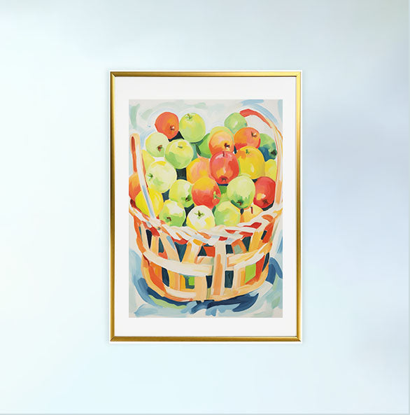 りんごのアートポスター:apple_7e70 / キッチン_フルーツと野菜_のポスター画像金色のフレームイメージ