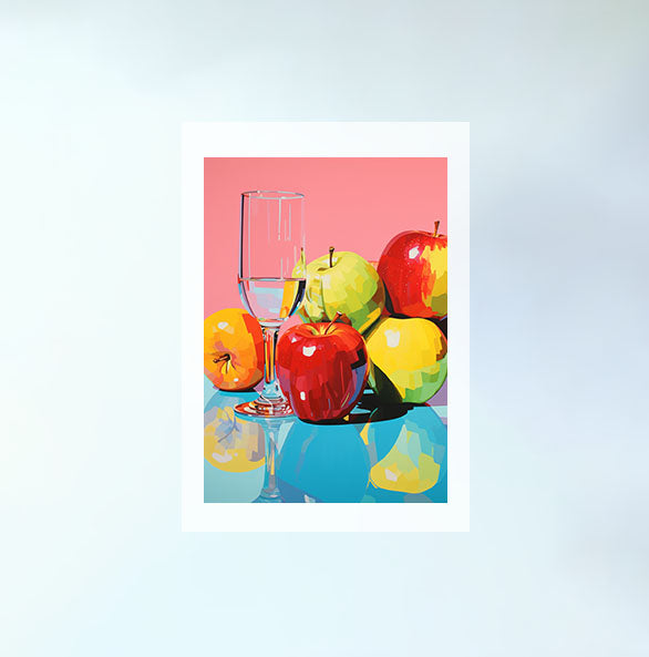 りんごのアートポスター:apple_86e2 / キッチン_フルーツと野菜_のポスター画像フレーム無しの設置イメージ
