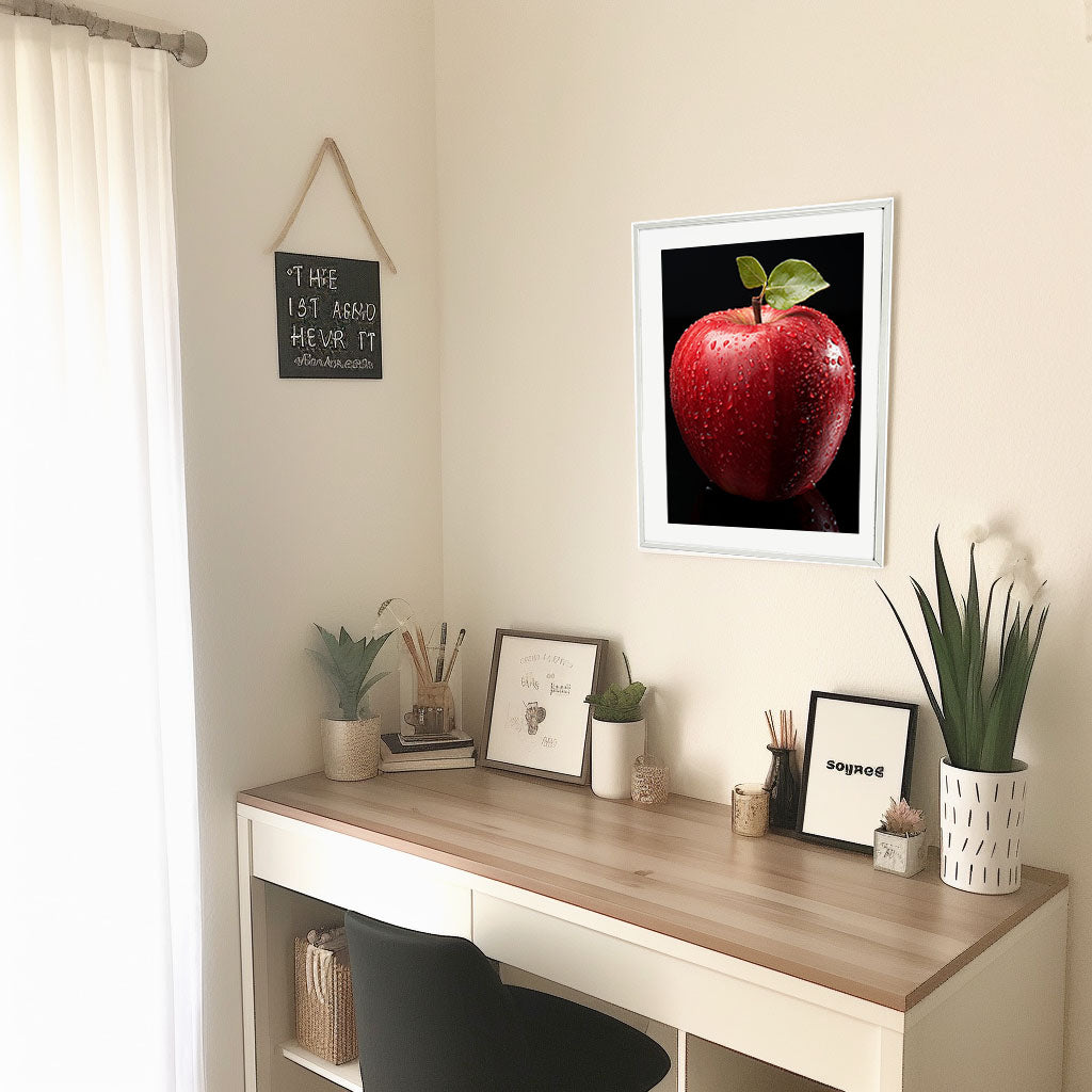 りんごのアートポスター机配置イメージ