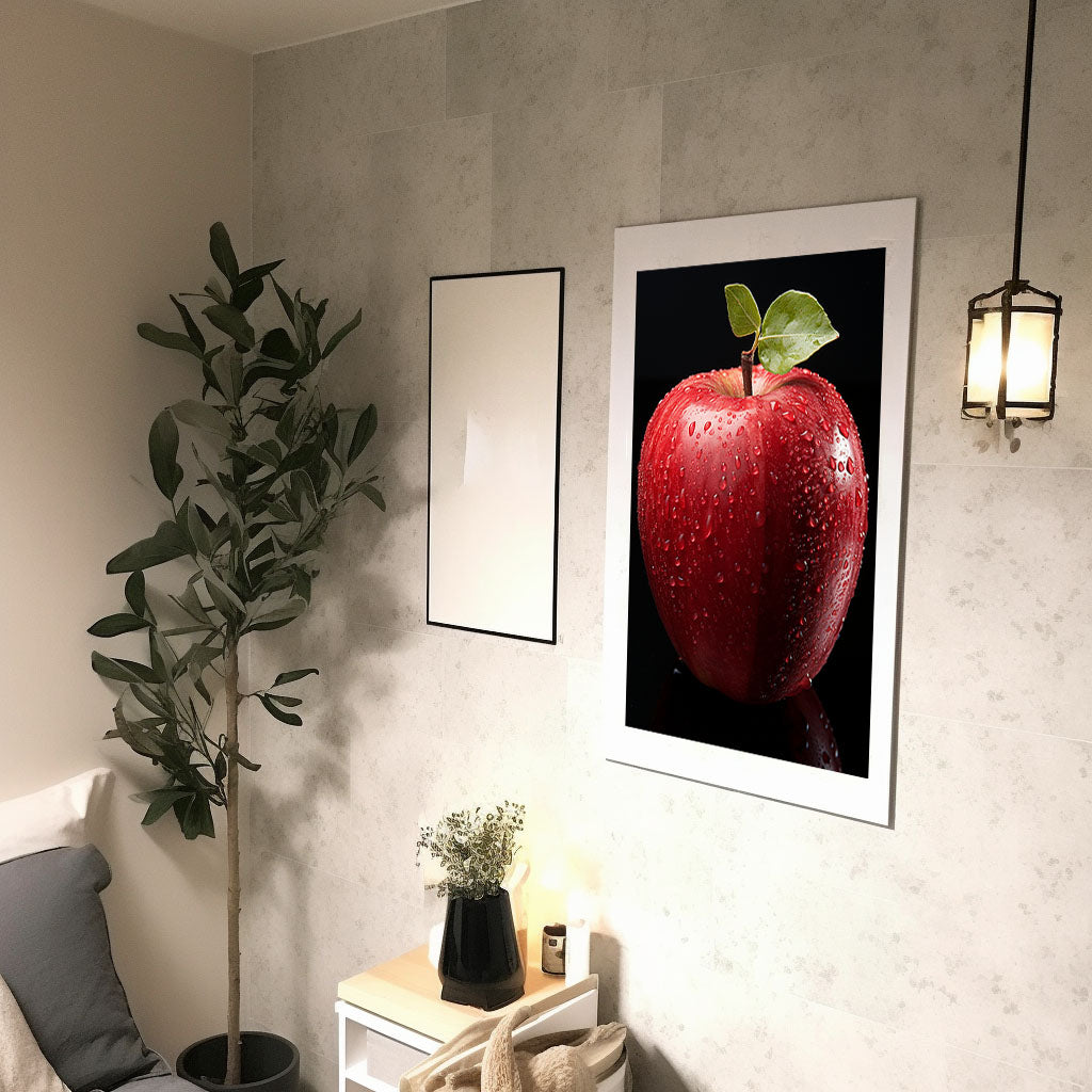 りんごのアートポスター廊下配置イメージ