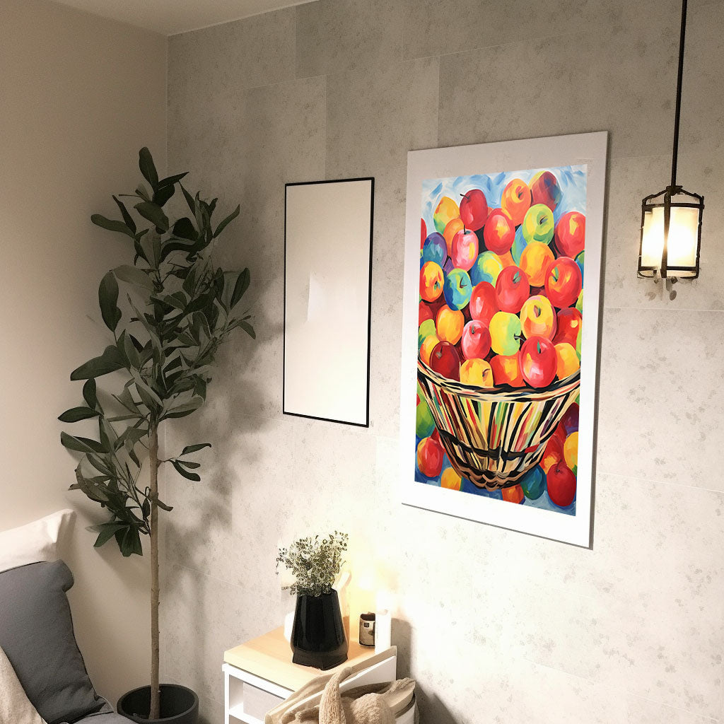 りんごのアートポスター:apple_ba32 / キッチン_フルーツと野菜_のポスター画像廊下に設置したイメージ