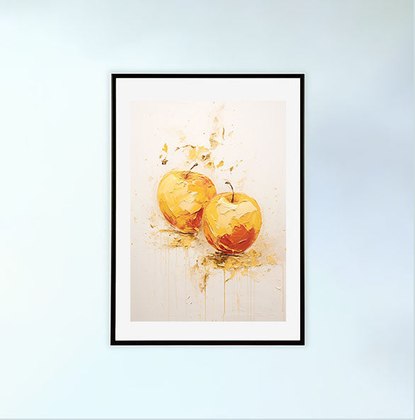 りんごのアートポスター:apple_d8b5 / キッチン_フルーツと野菜_のポスター画像黒色のフレームイメージ