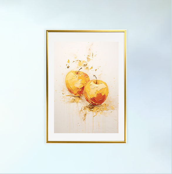 りんごのアートポスター:apple_d8b5 / キッチン_フルーツと野菜_のポスター画像金色のフレームイメージ