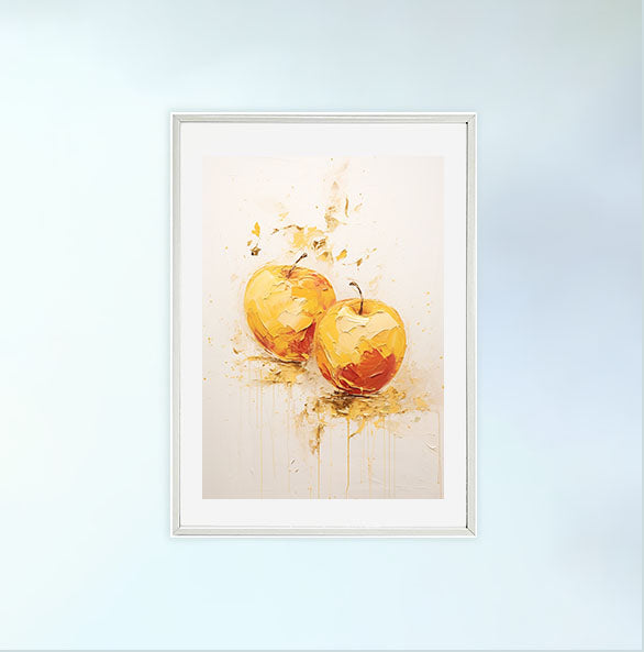 りんごのアートポスター:apple_d8b5 / キッチン_フルーツと野菜_のポスター画像白いフレーム