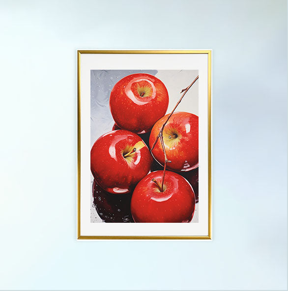 りんごのアートポスター:apple_e834 / キッチン_フルーツと野菜_のポスター画像金色のフレームイメージ