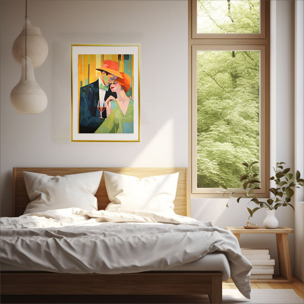 アールデコのアートポスター寝室配置イメージ