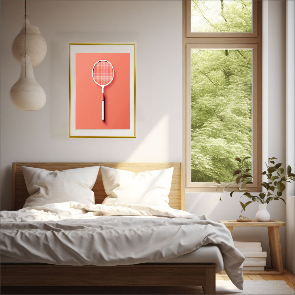 バドミントンのアートポスター寝室配置イメージ