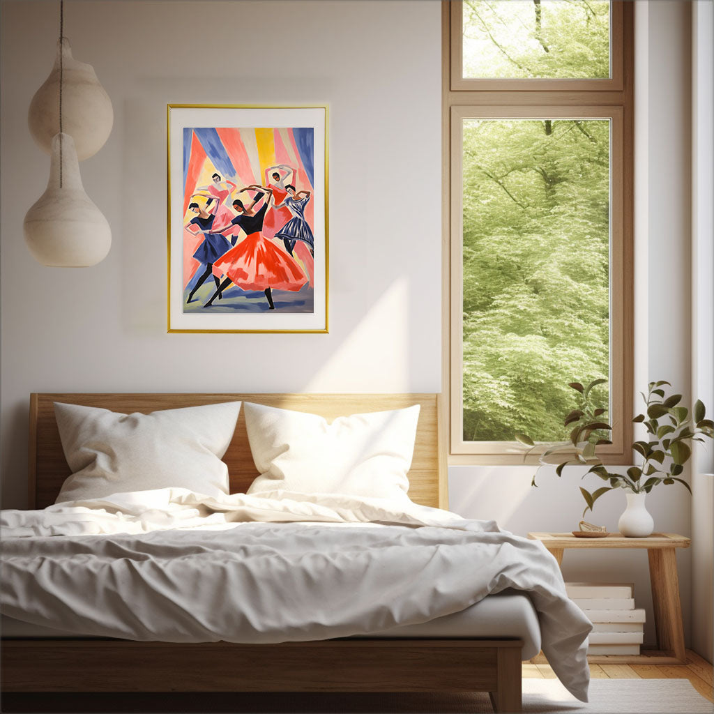 バレエのアートポスター寝室配置イメージ