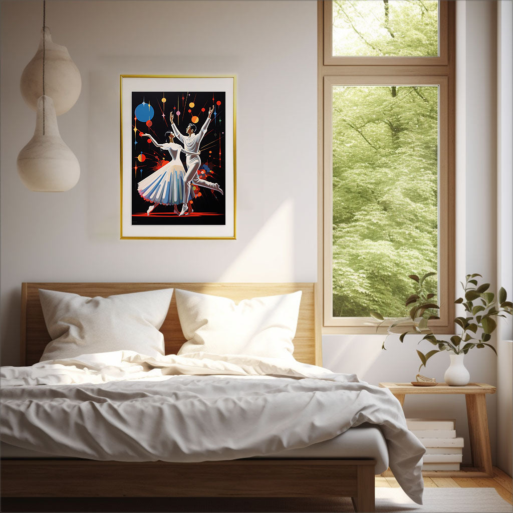 バレエのアートポスター寝室配置イメージ