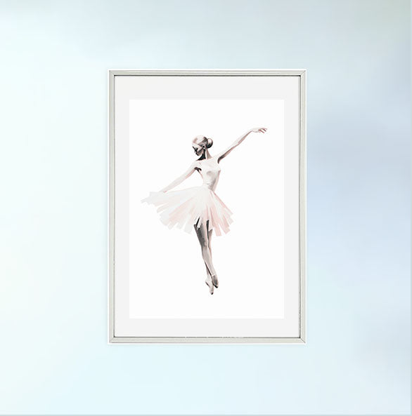 バレエのアートポスター銀フレームあり