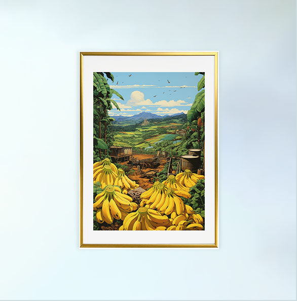 バナナのアートポスター:banana_2f78 / キッチン_フルーツと野菜_のポスター画像金色のフレームイメージ