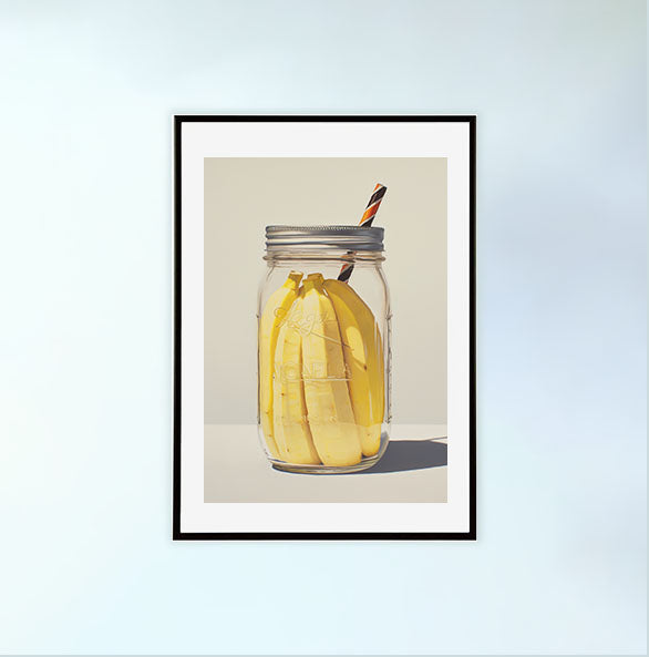バナナのアートポスター:banana_562d / キッチン_フルーツと野菜_のポスター画像黒色のフレームイメージ