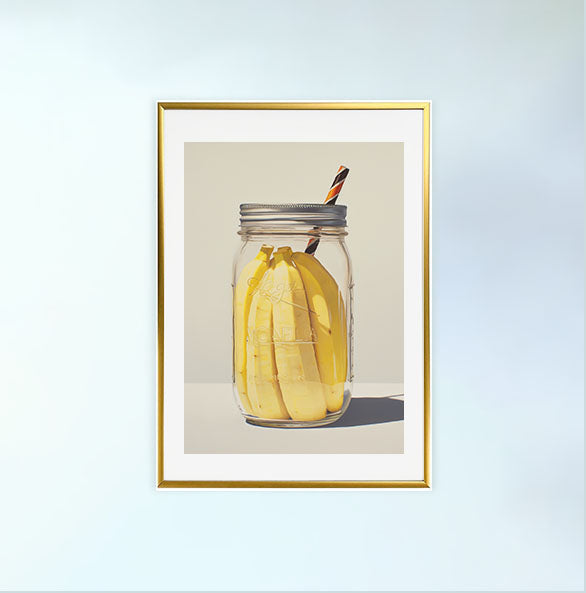 バナナのアートポスター:banana_562d / キッチン_フルーツと野菜_のポスター画像金色のフレームイメージ