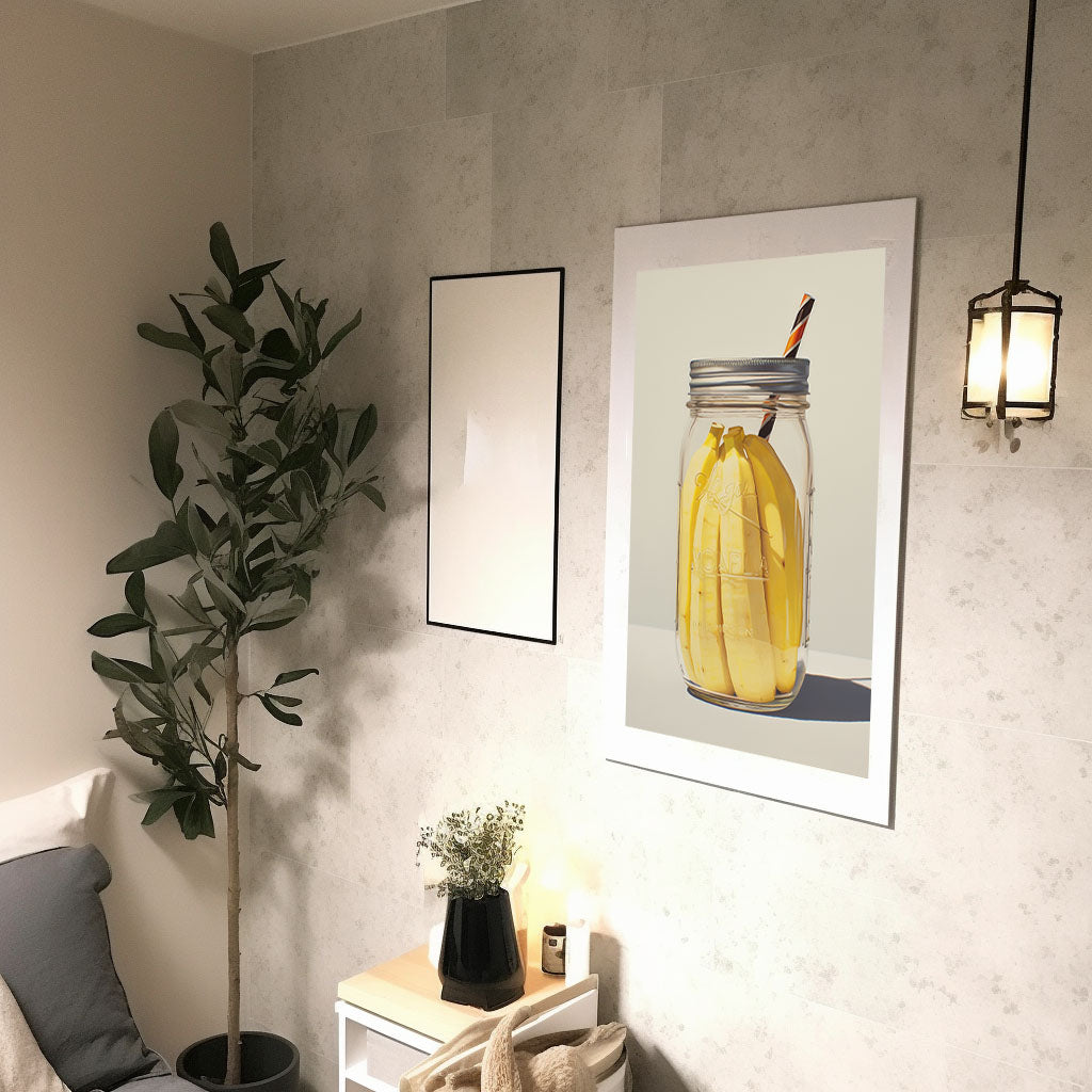 バナナのアートポスター:banana_562d / キッチン_フルーツと野菜_のポスター画像廊下に設置したイメージ
