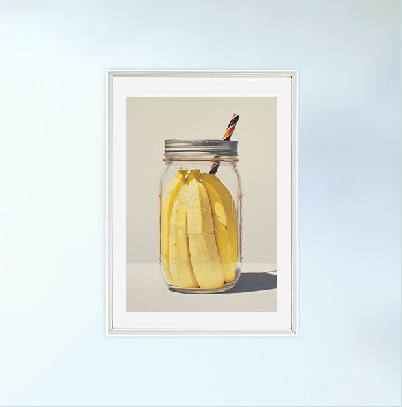 バナナのアートポスター:banana_562d / キッチン_フルーツと野菜_のポスター画像白いフレーム