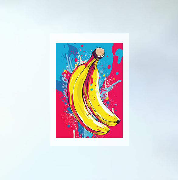 バナナのアートポスター:banana_ac1e / 抽象画_ポップ_キッチン_フルーツと野菜_のポスター画像フレーム無しの設置イメージ
