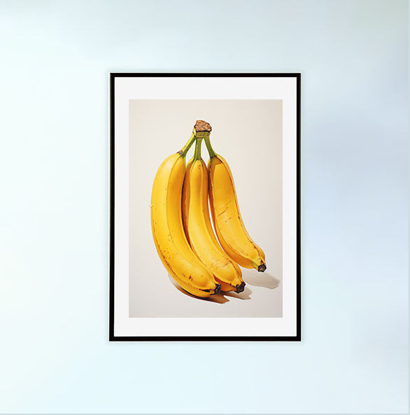 バナナのアートポスター:banana_f998 / 絵画_キッチン_フルーツと野菜_のポスター画像黒色のフレームイメージ