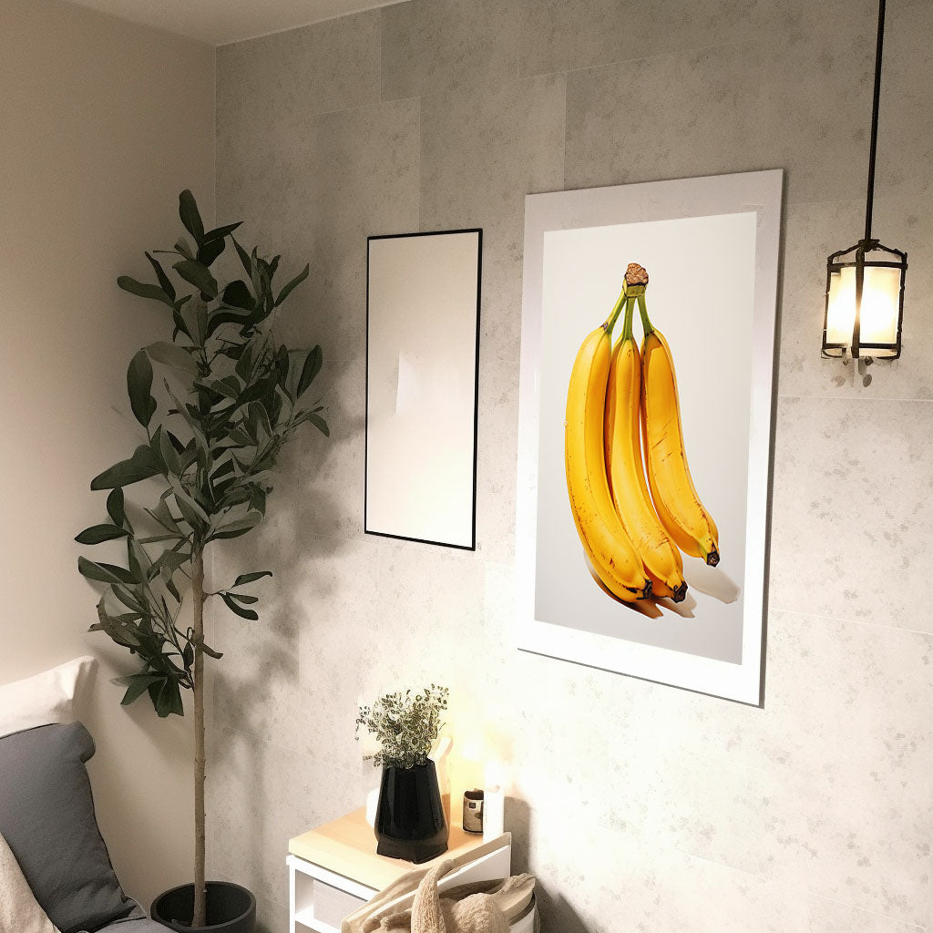 バナナのアートポスター:banana_f998 / 絵画_キッチン_フルーツと野菜_のポスター画像廊下に設置したイメージ