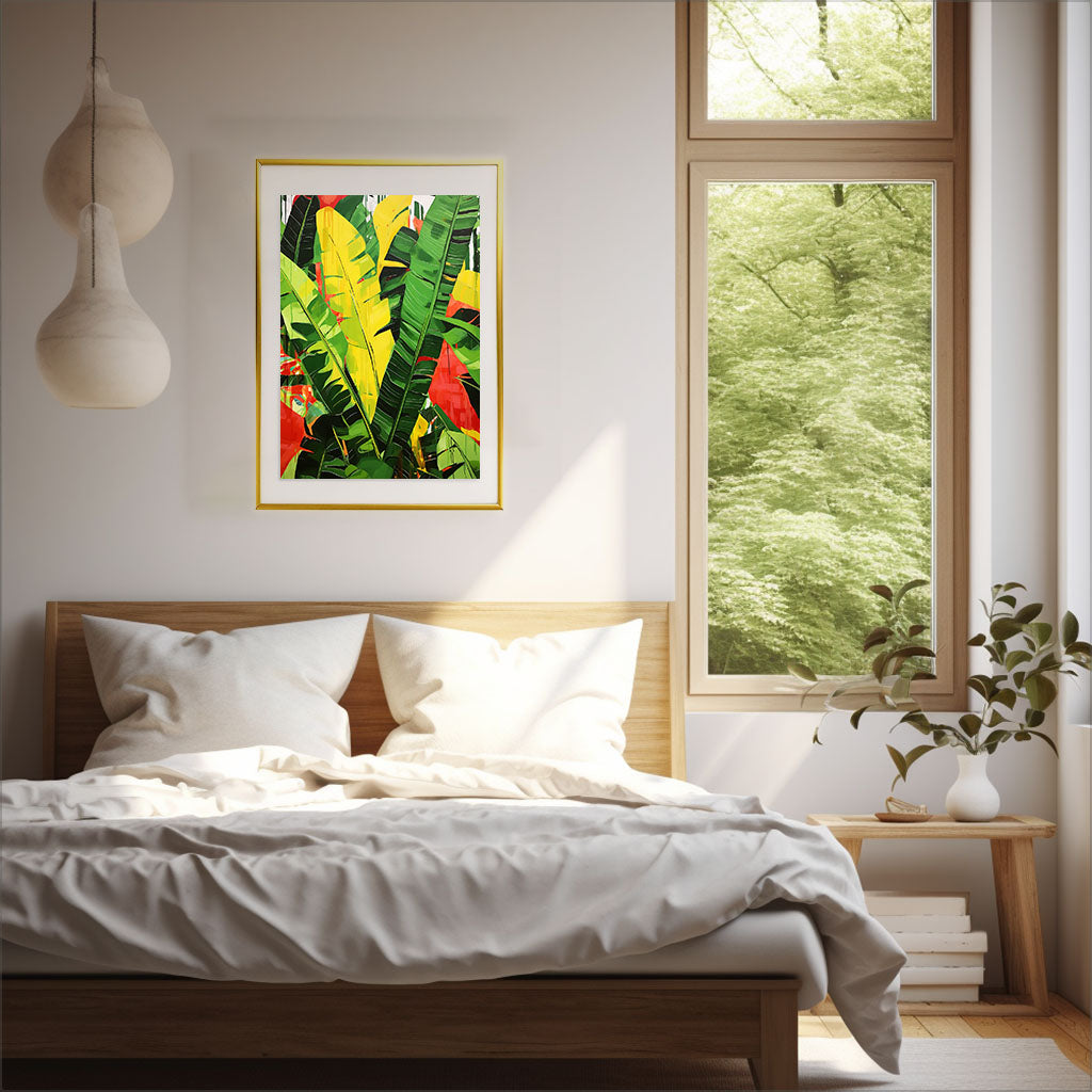 バナナのアートポスター:banana_fa51 / キッチン_フルーツと野菜_のポスター画像寝室に設置したイメージ