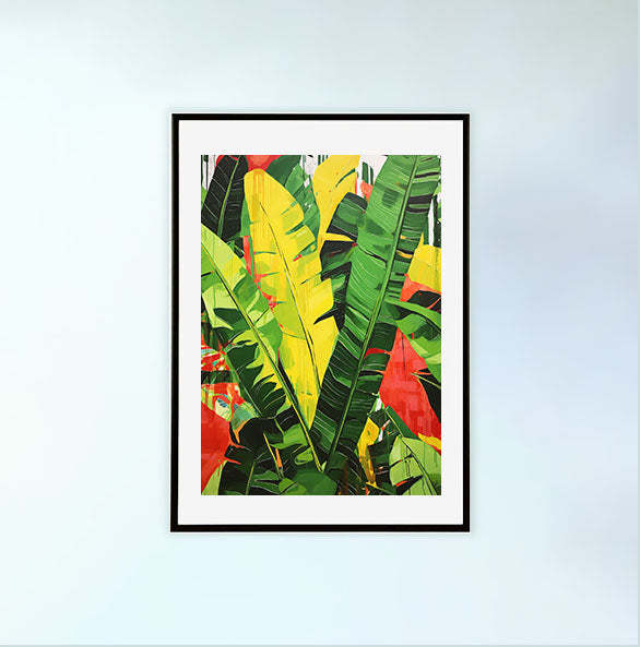 バナナのアートポスター:banana_fa51 / キッチン_フルーツと野菜_のポスター画像黒色のフレームイメージ