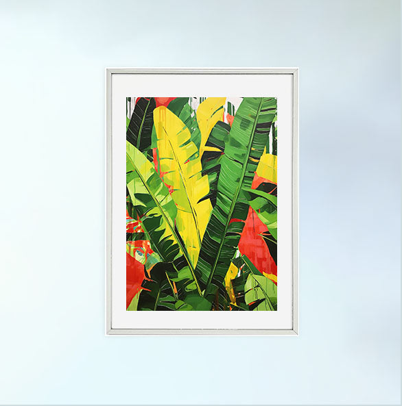 バナナのアートポスター:banana_fa51 / キッチン_フルーツと野菜_のポスター画像銀色のフレームイメージ