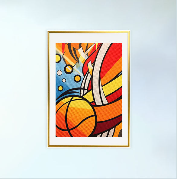 バスケのアートポスター金フレームあり