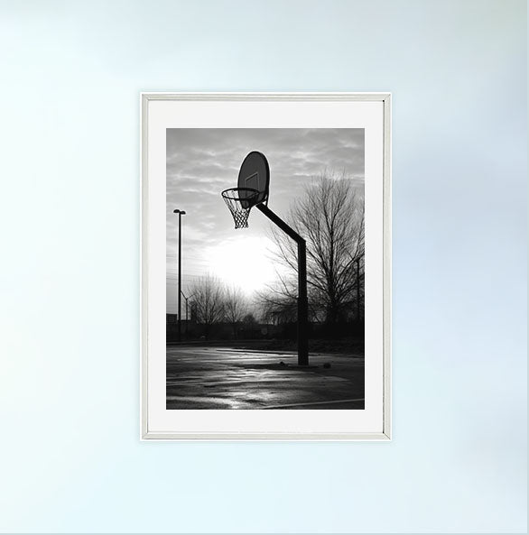 バスケのアートポスター白フレームあり