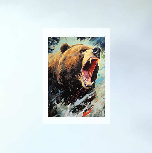 熊のアートポスター原画のみ設置イメージ