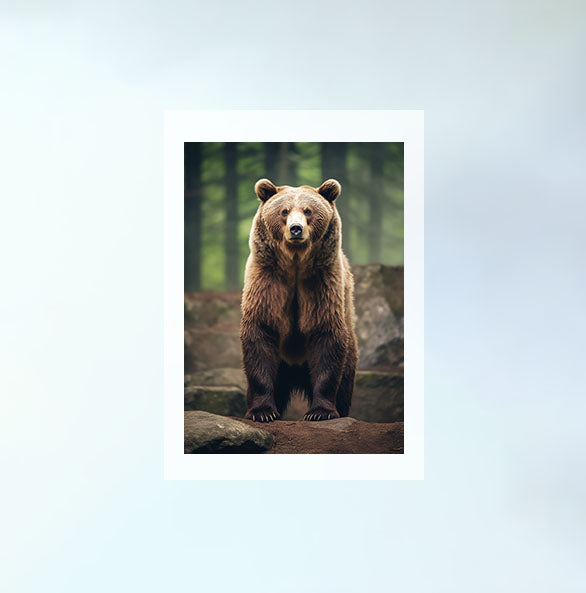 熊のアートポスター原画のみ設置イメージ