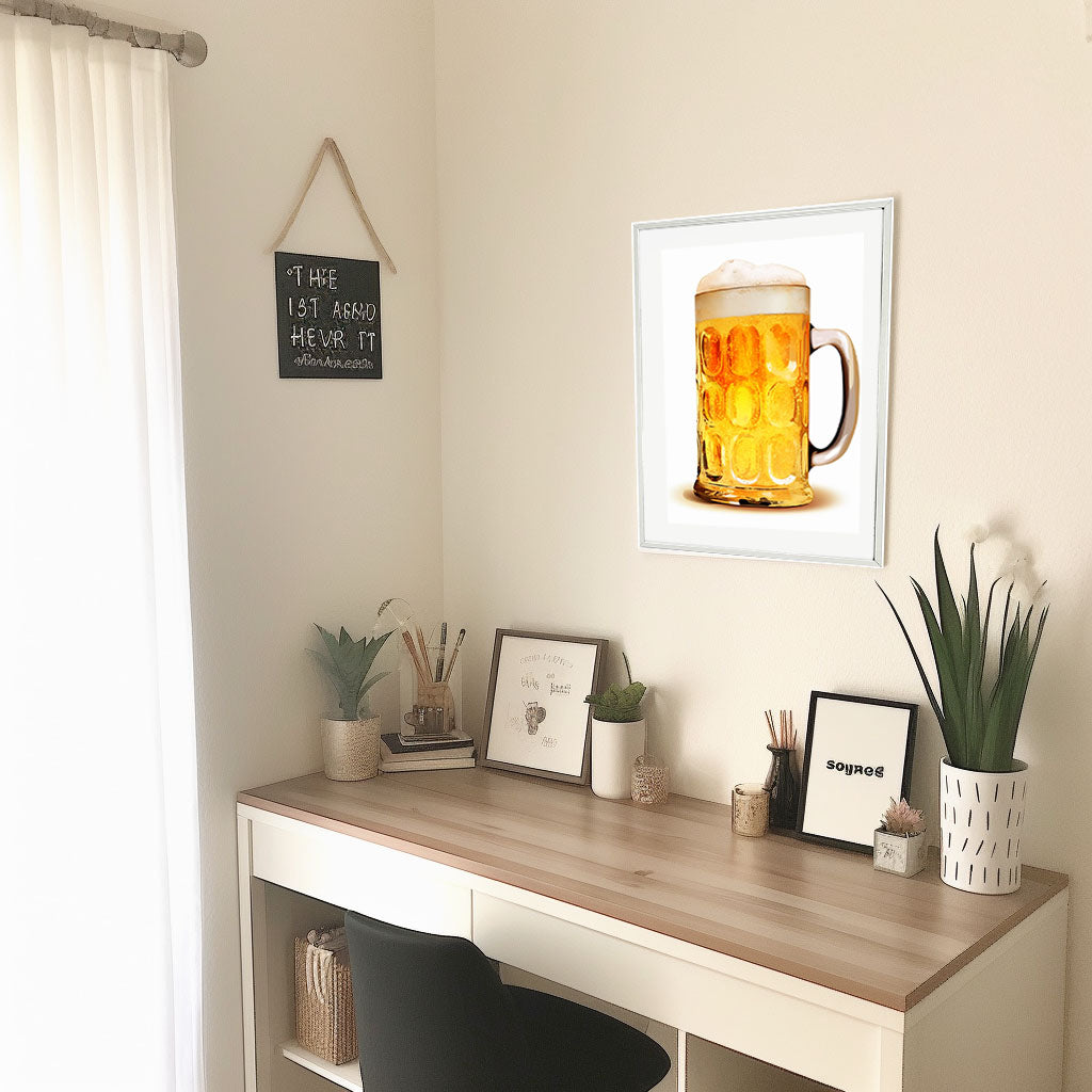 ビールのアートポスター机配置イメージ