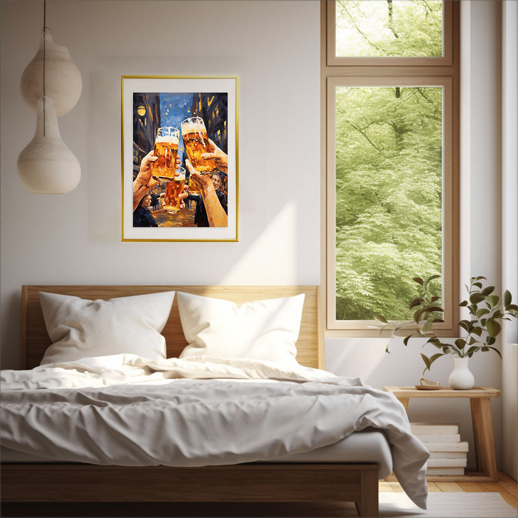 ビールのアートポスター寝室配置イメージ