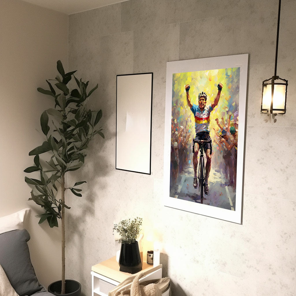 自転車のアートポスター廊下配置イメージ