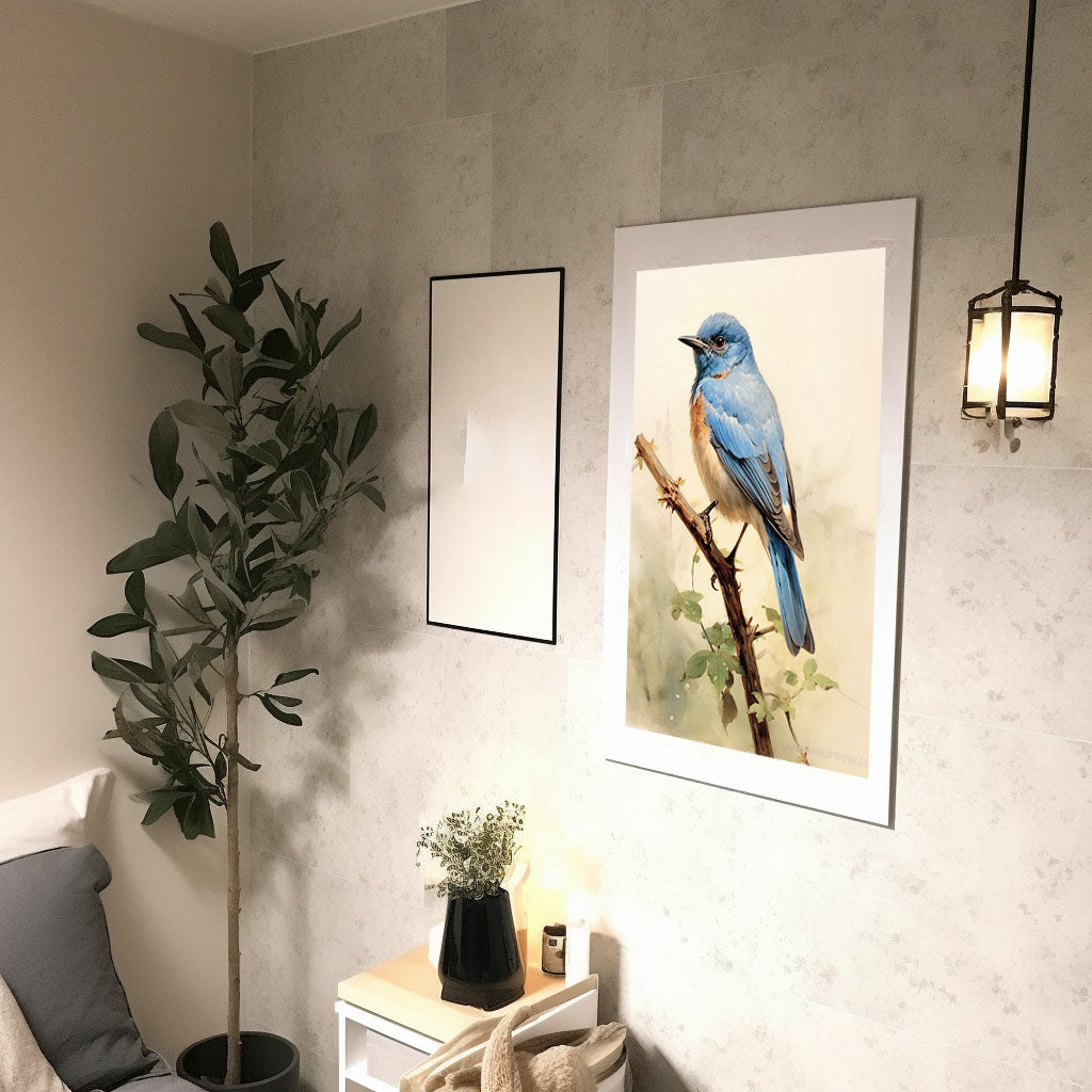 鳥のアートポスター廊下配置イメージ