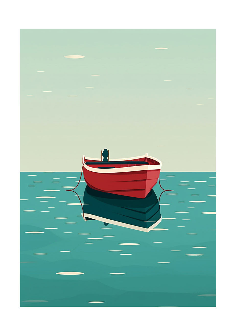 ボートのアートポスター原画のみ