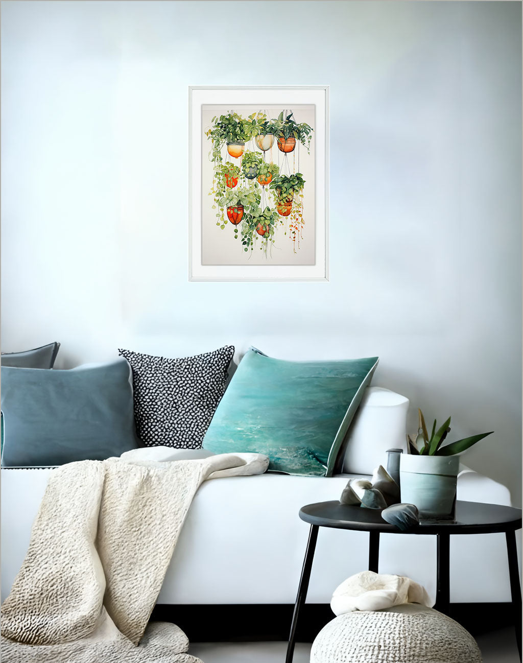 ボタニカルのアートポスター:botanical_033a / 植物__のポスター画像ソファ近くに設置したイメージ