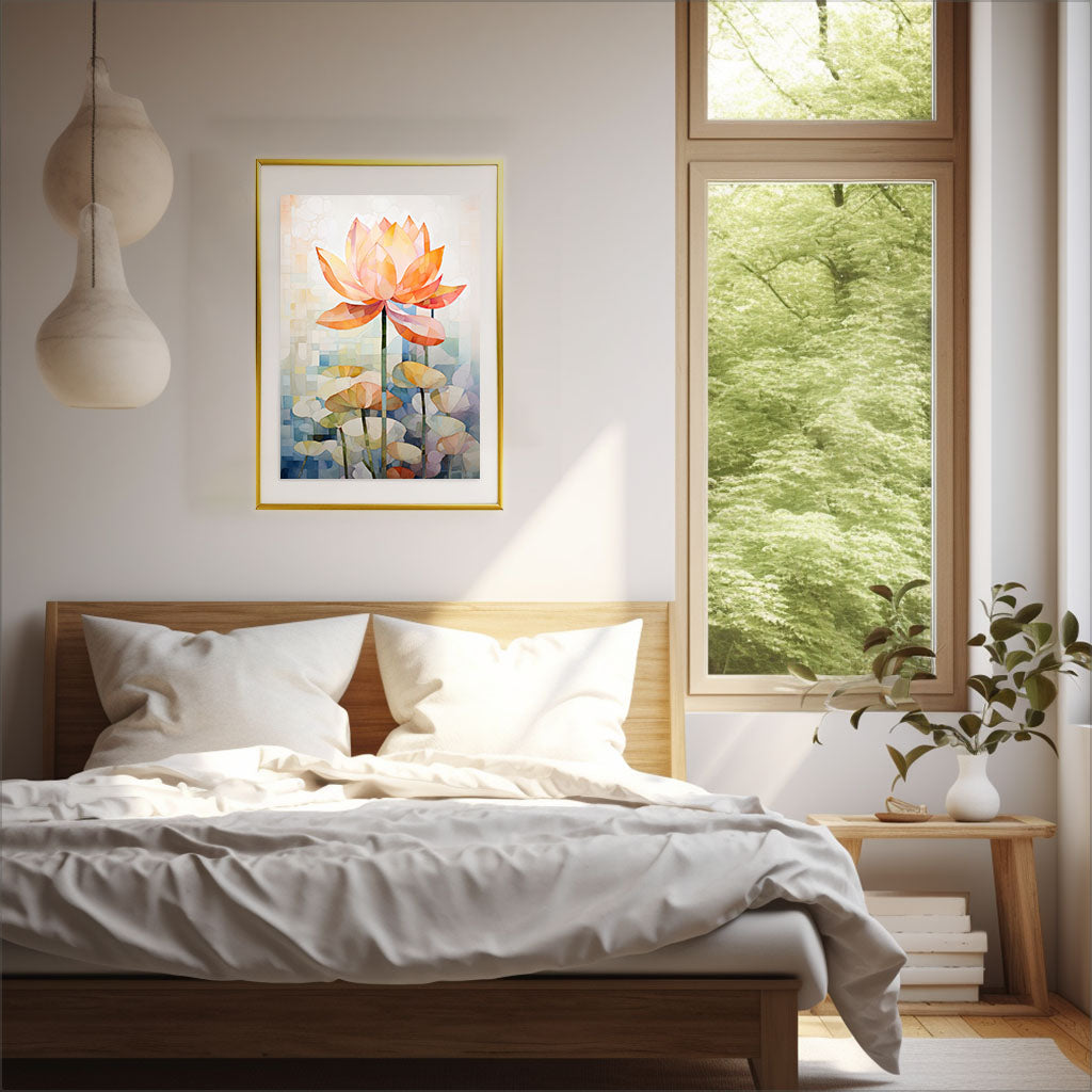 ボタニカルのアートポスター:botanical_6da4 / 植物__のポスター画像寝室に設置したイメージ