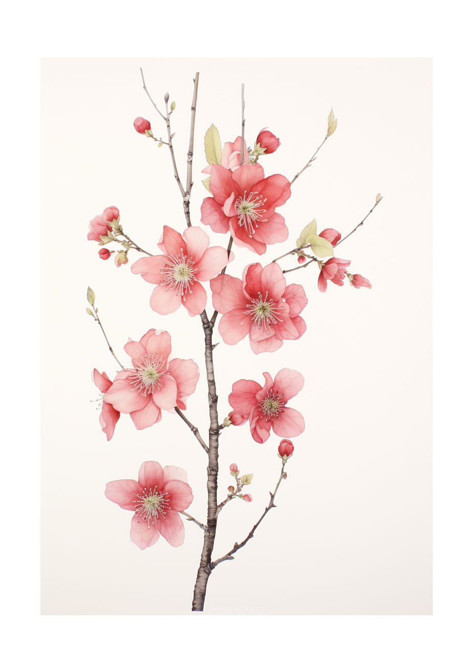BROOMIN アートポスター ヘディサルム 植物 自然 花 ピンク 絵画ポスター イラスト B5 182×257mm AP036 - 印刷物