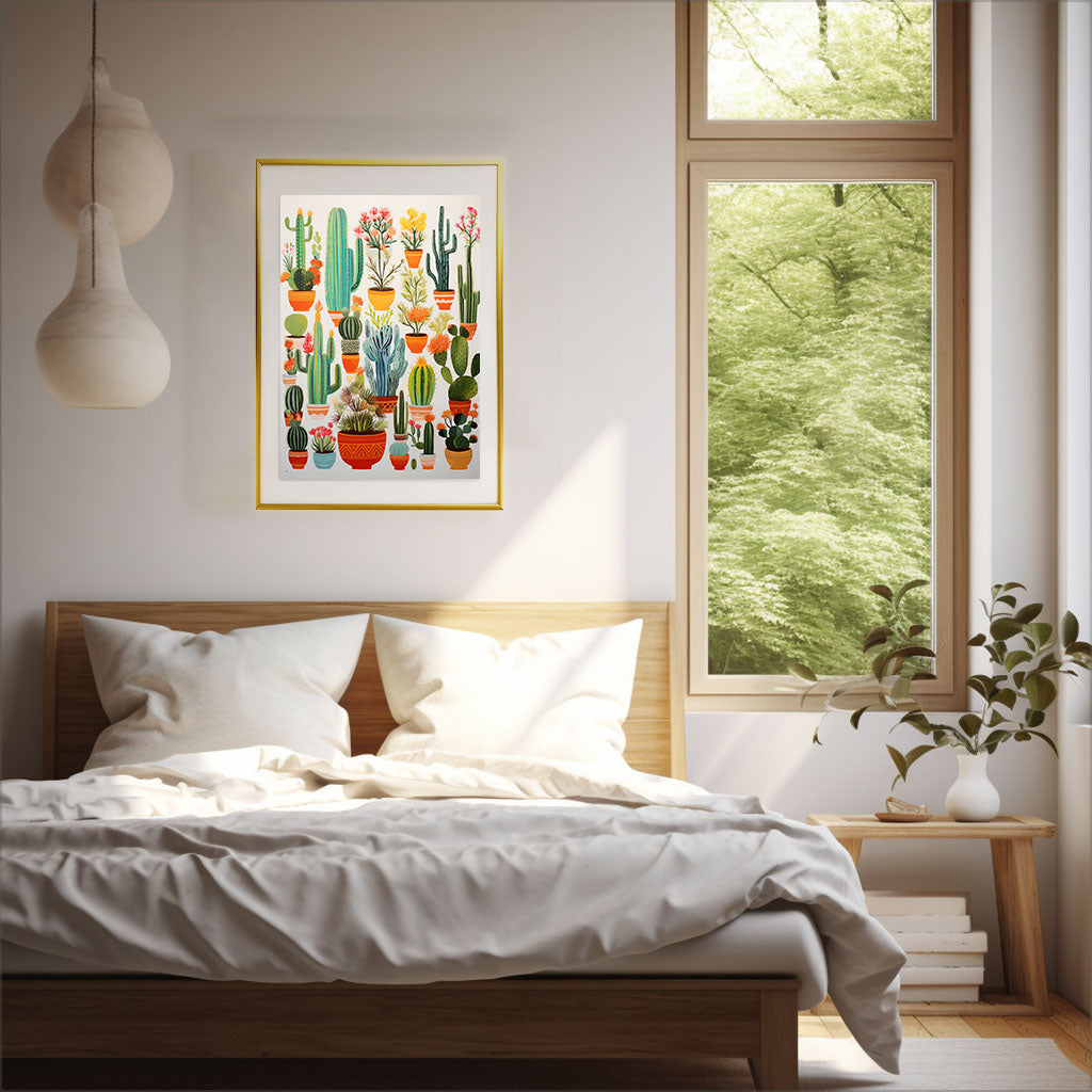 ボタニカルのアートポスター:botanical_a35f / 植物__のポスター画像寝室に設置したイメージ