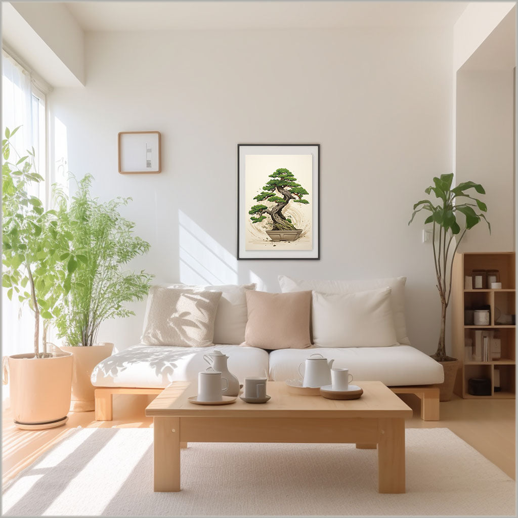 ボタニカルのアートポスター:botanical_c40a / 植物__のポスター画像リビングに設置したイメージ