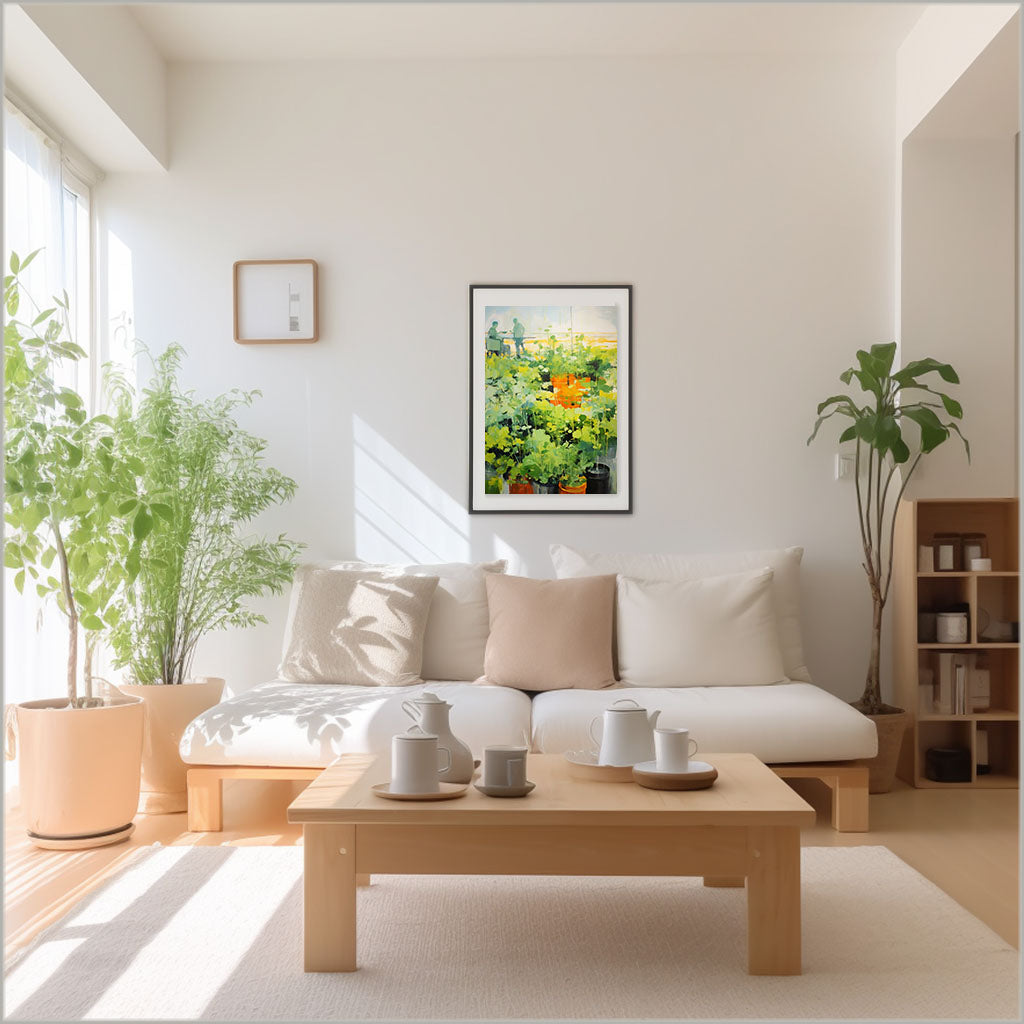 ボタニカルのアートポスター:botanical_dfaa / 植物__のポスター画像リビングに設置したイメージ