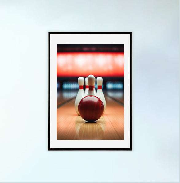 ボウリングのアートポスター:bowling_2a1d / スポーツ・フィットネス__のポスター画像黒色のフレームイメージ