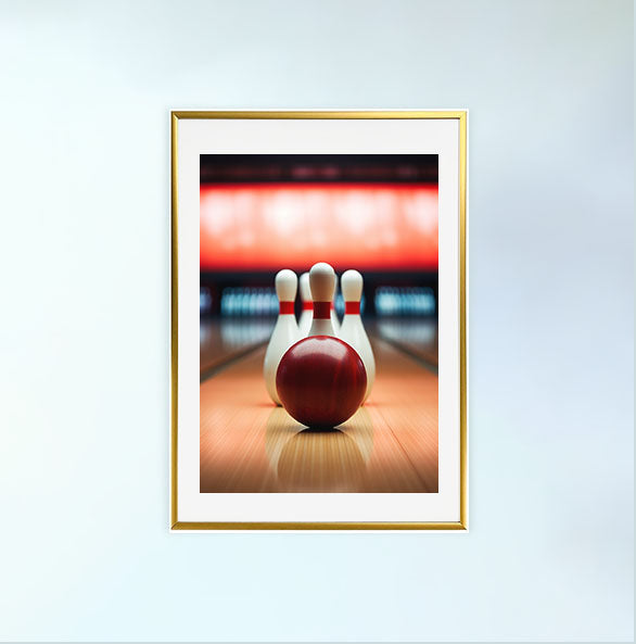 ボウリングのアートポスター:bowling_2a1d / スポーツ・フィットネス__のポスター画像金色のフレームイメージ