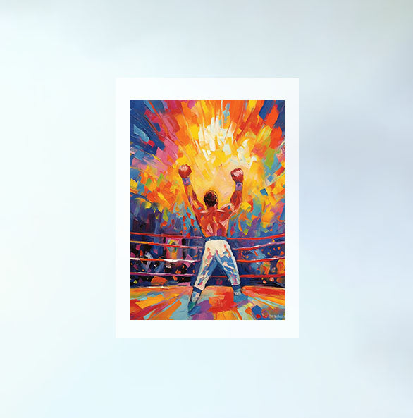 ボクシングのアートポスター原画のみ設置イメージ