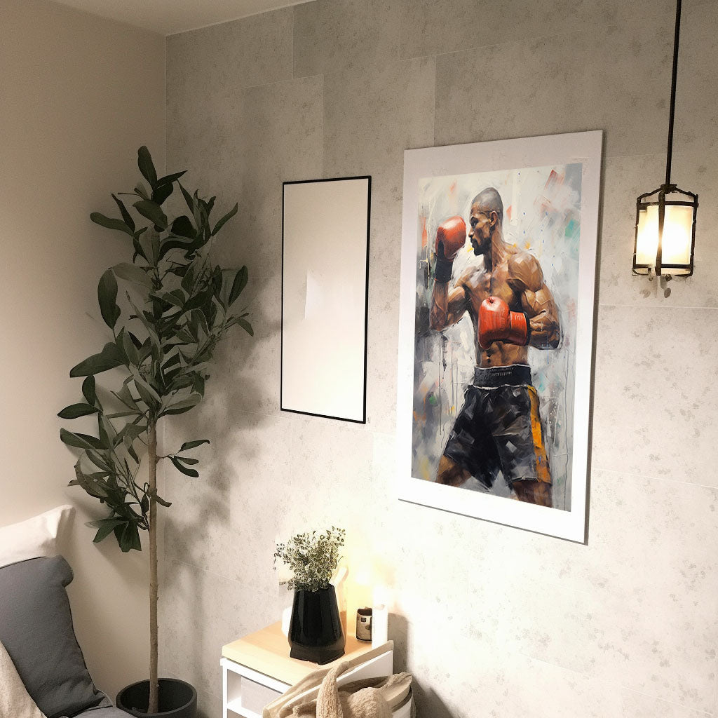 ボクシングのアートポスター廊下配置イメージ