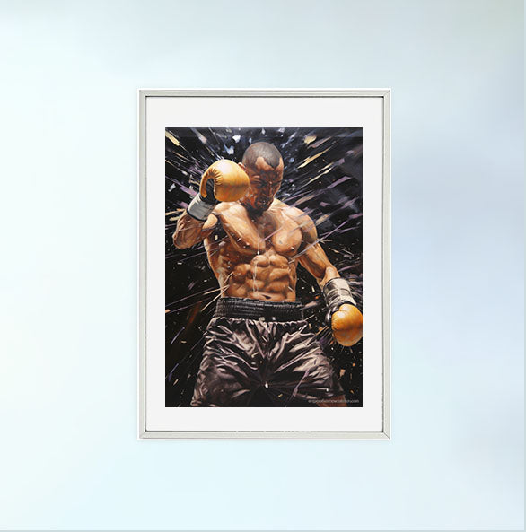 ボクシングのアートポスター銀フレームあり