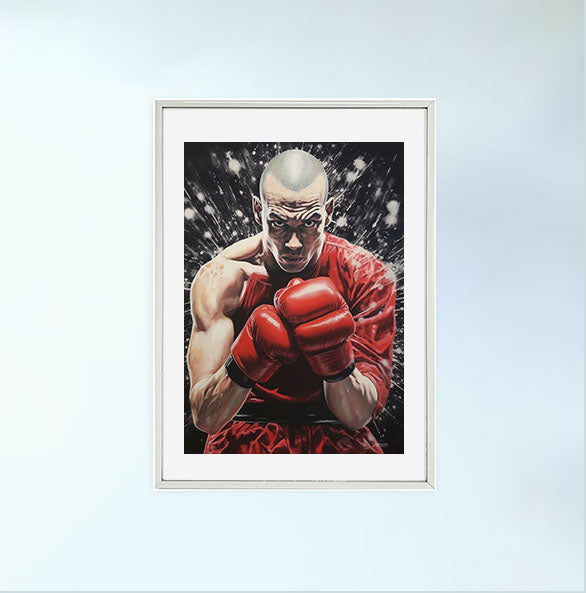 ボクシングのアートポスター銀フレームあり