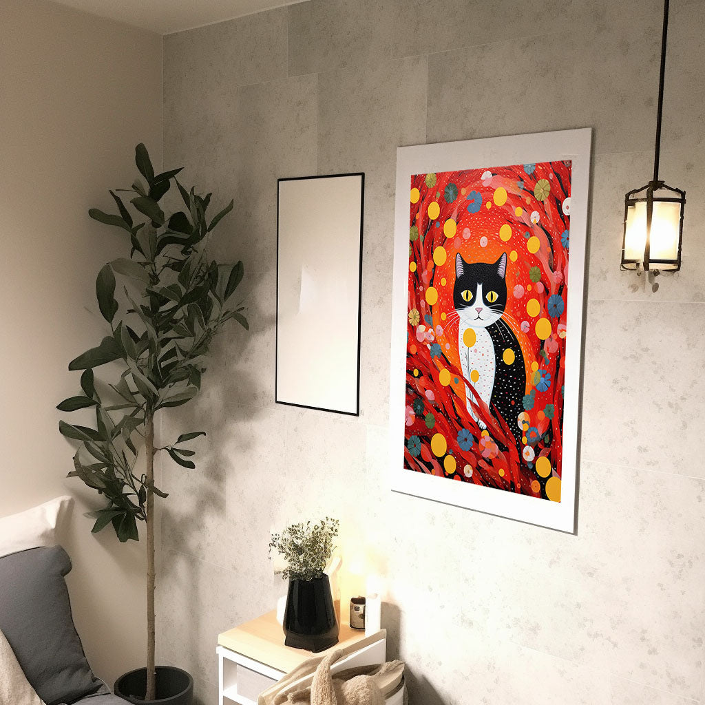 猫のアートポスター廊下配置イメージ