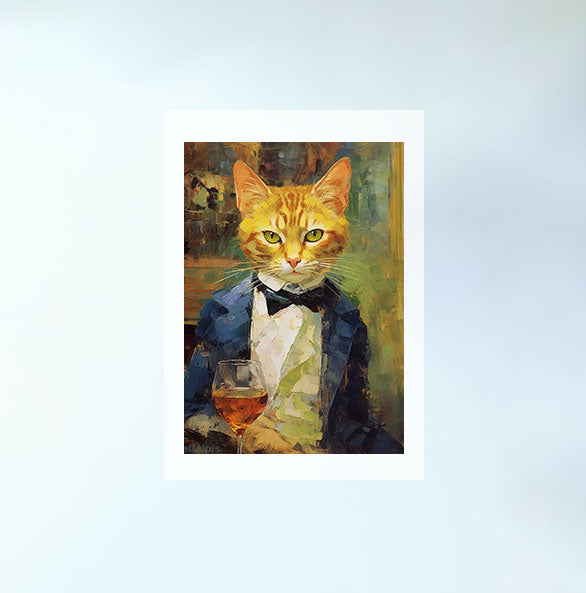 猫のアートポスター原画のみ設置イメージ