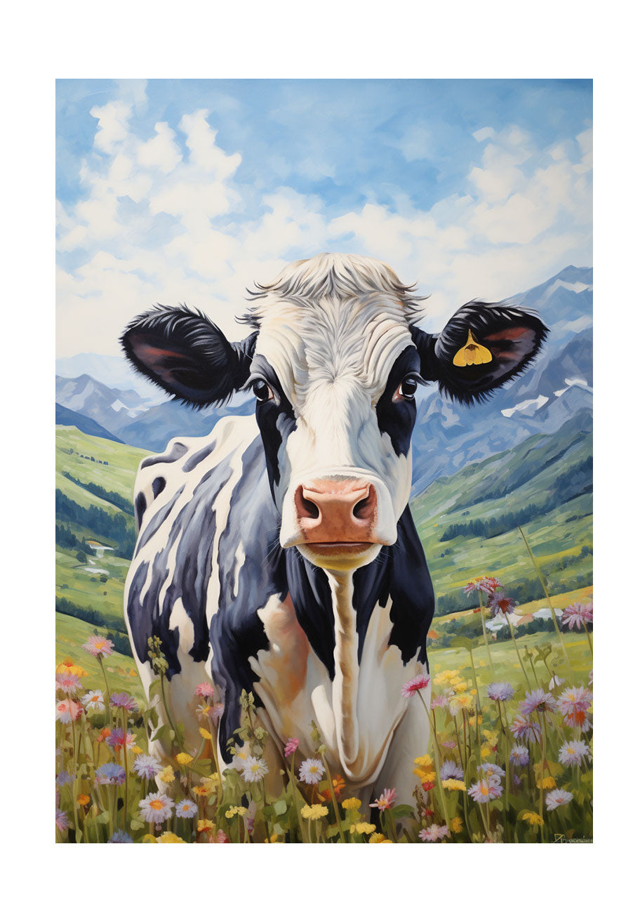 牛のアートポスター原画のみ